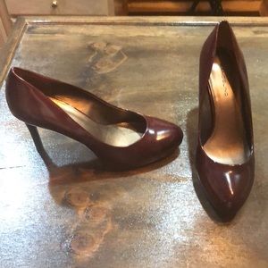 Burgundy high heel shoes